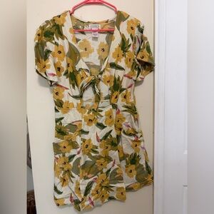 Lspace Floral Tie-Front Dress
